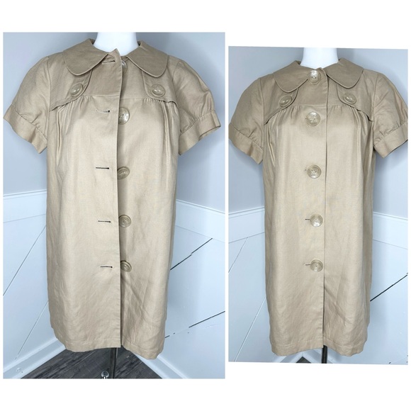 AXCESS LIZ CLAIBORNE TAN LINEN JACKET MEDIUM - Picture 2 of 6